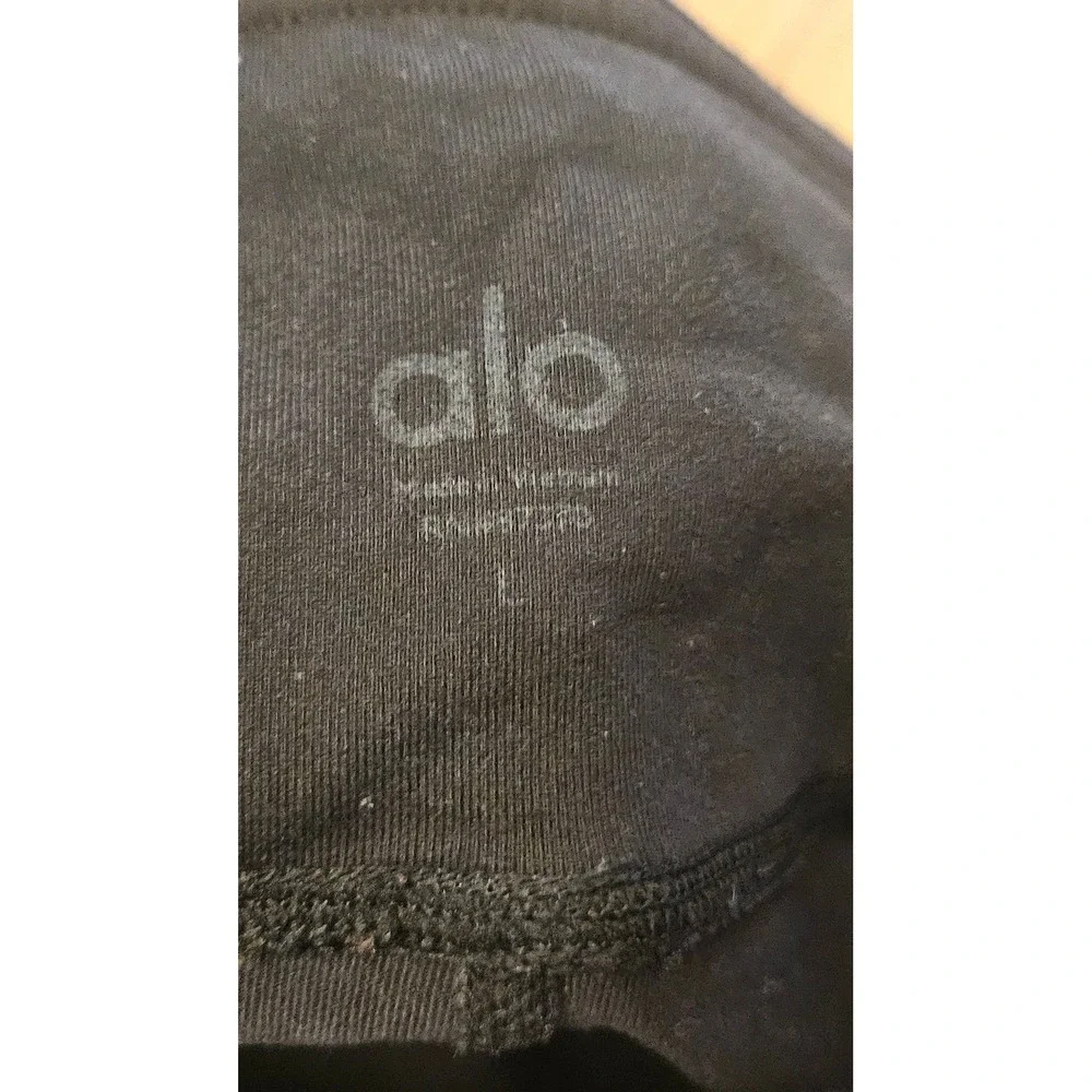 Alo Yoga High-Waist Moto Leggings Black Quilted Panels Size Large